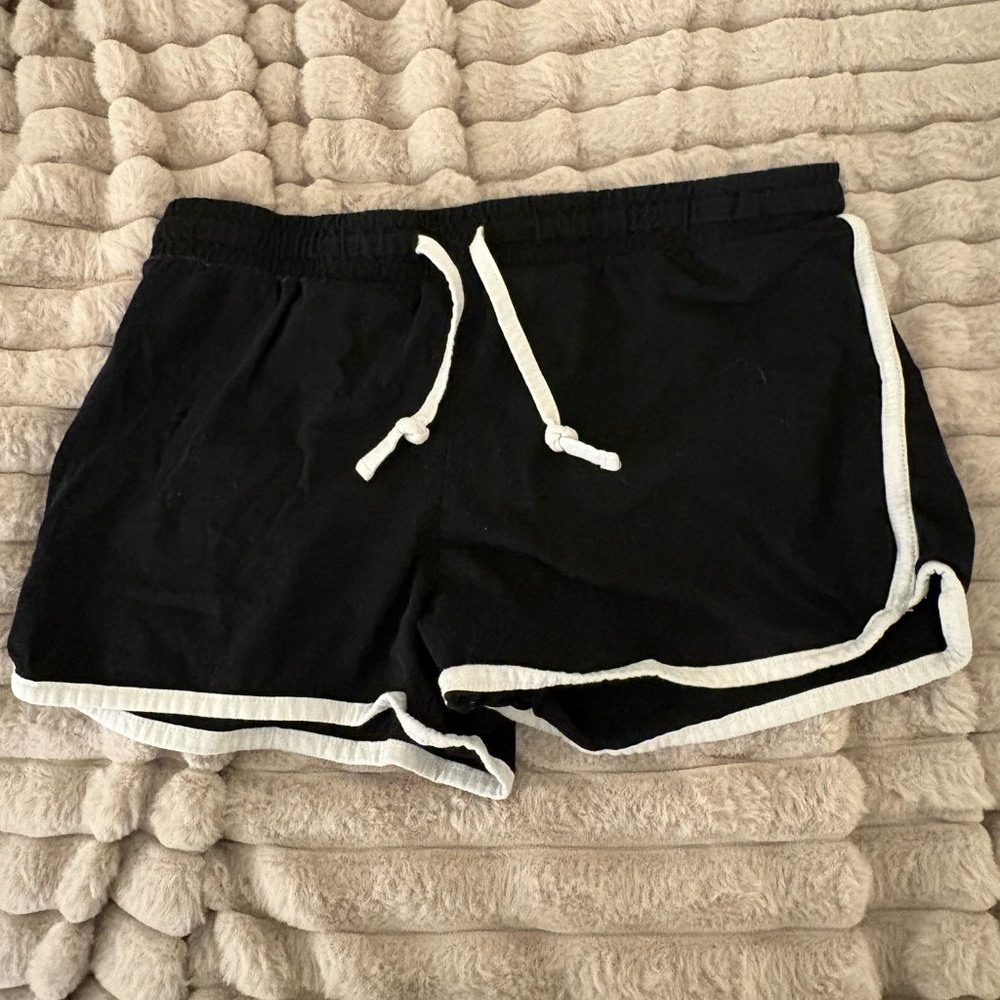 Charlotte Russe Black Athletic Shorts with White Accents